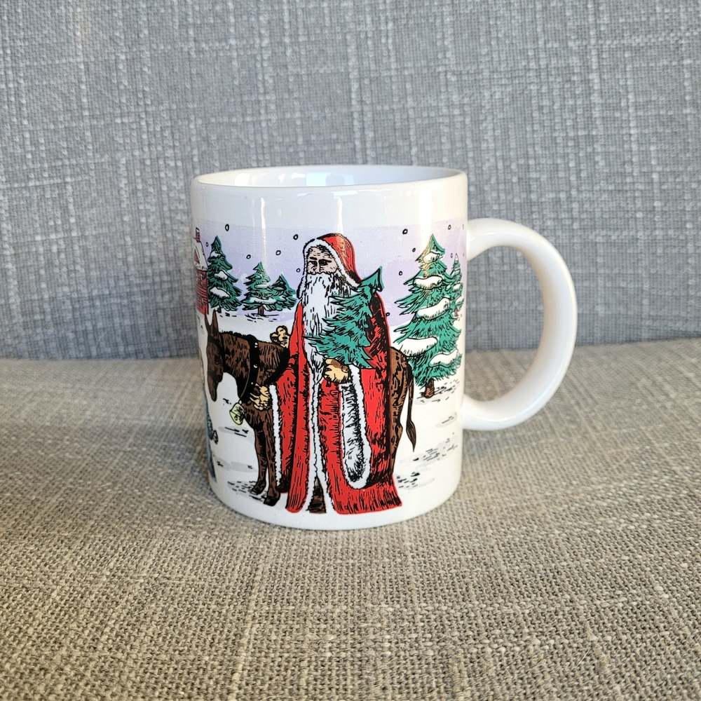 Santa Claus with Donkey and Horse Mug Holiday
